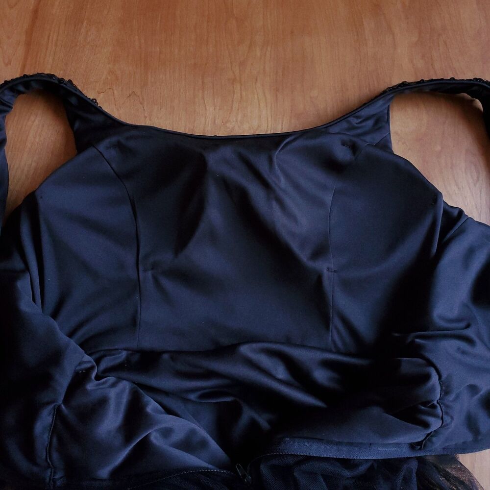 Ever Pretty Maxi Dress XL 10 Black Tulle Sequin Evening Gown Witchy Whimsigoth - Picture 14 of 14